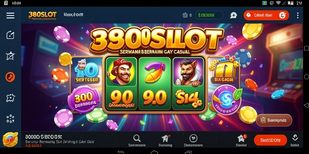 Tampilan gameplay seru dalam 380SLOT dengan gulungan berputar.
