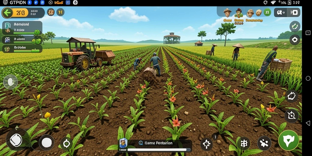 Tangkapan layar GTPIDN menunjukkan lahan pertanian yang subur dan hewan ternak.