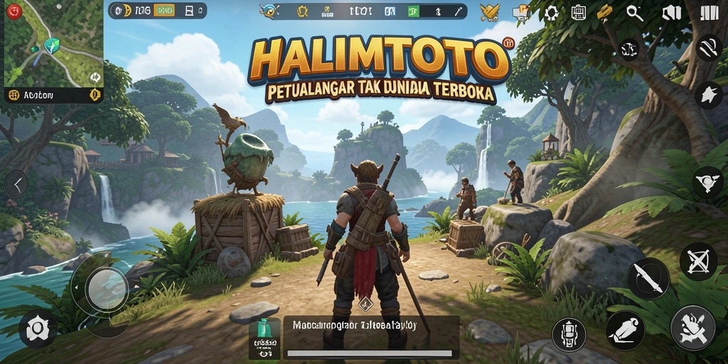 Tampilan gameplay HALIMTOTO yang menakjubkan di dunia terbuka.