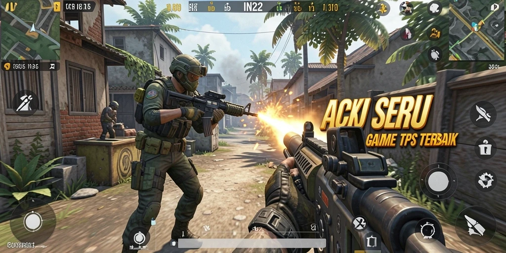 Screenshot gameplay IN22 yang menunjukkan aksi pertempuran mendebarkan.
