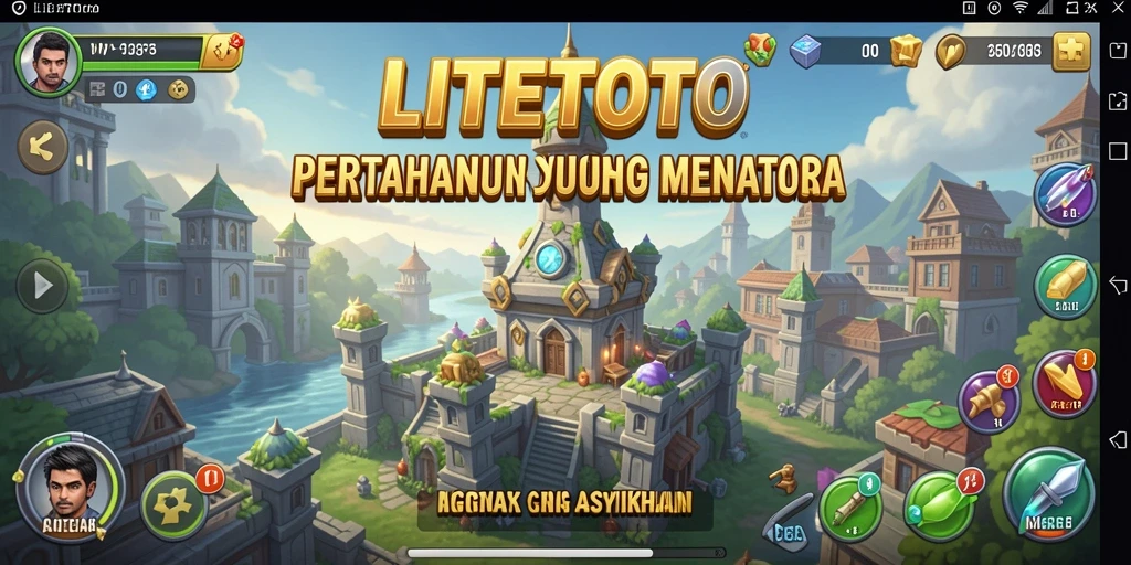 Gameplay LITETOTO menampilkan menara pertahanan melawan gelombang musuh yang beragam.