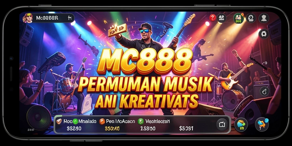 Screenshot gameplay MC888 yang menunjukkan pengalaman bermain musik yang seru.