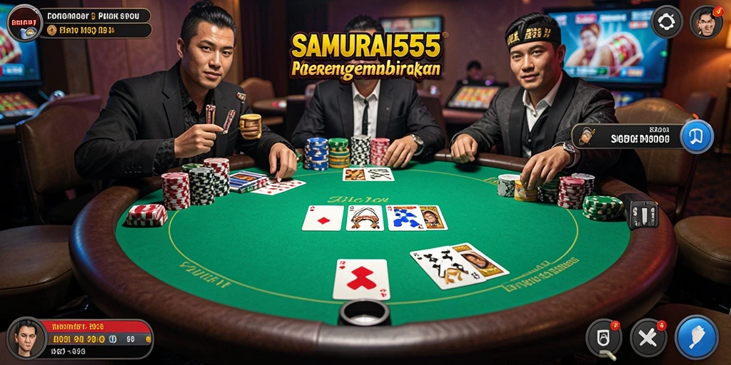 Tampilan antarmuka permainan Poker yang menarik di SAMURAI555.