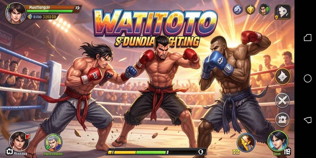 Tangkapan layar gameplay WATITOTO yang menegangkan saat pertarungan.