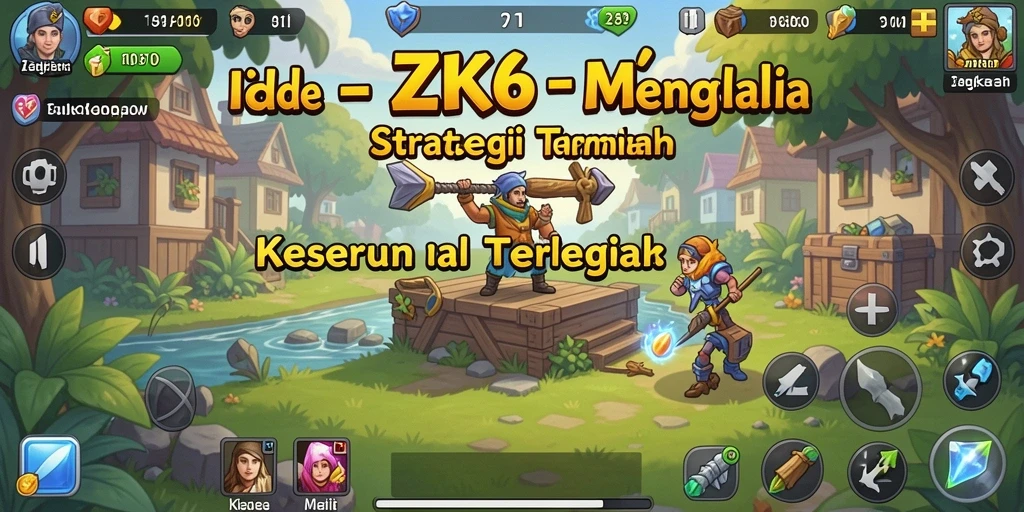 Screenshot ZK6 menampilkan berbagai elemen gameplay Idle yang menarik.